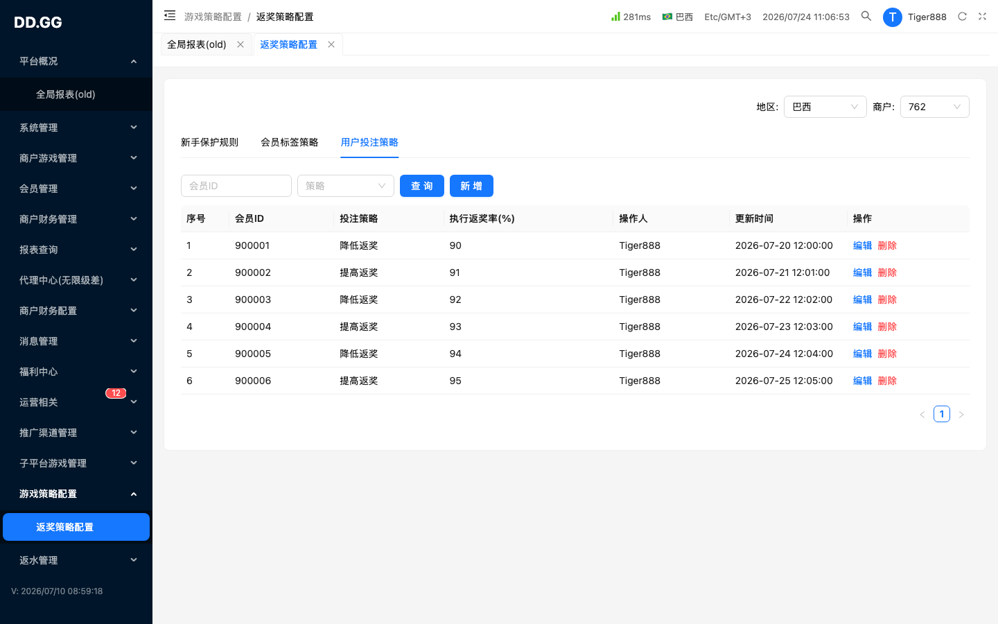 Tab · 用户投注策略