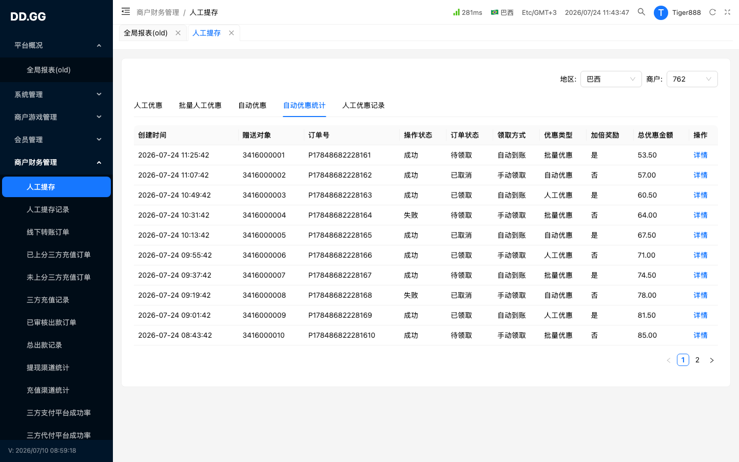 Tab · 自动优惠统计